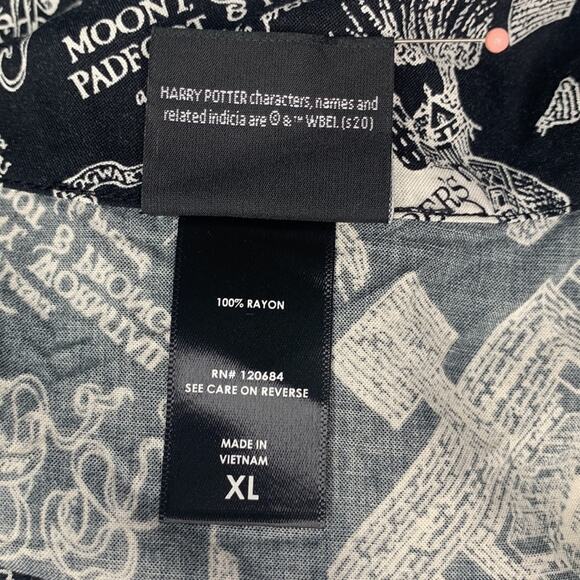 Harry Potter The Marauder's Map Print Top Sleeveless Buttons Down Size XL Junior - Picture 10 of 13